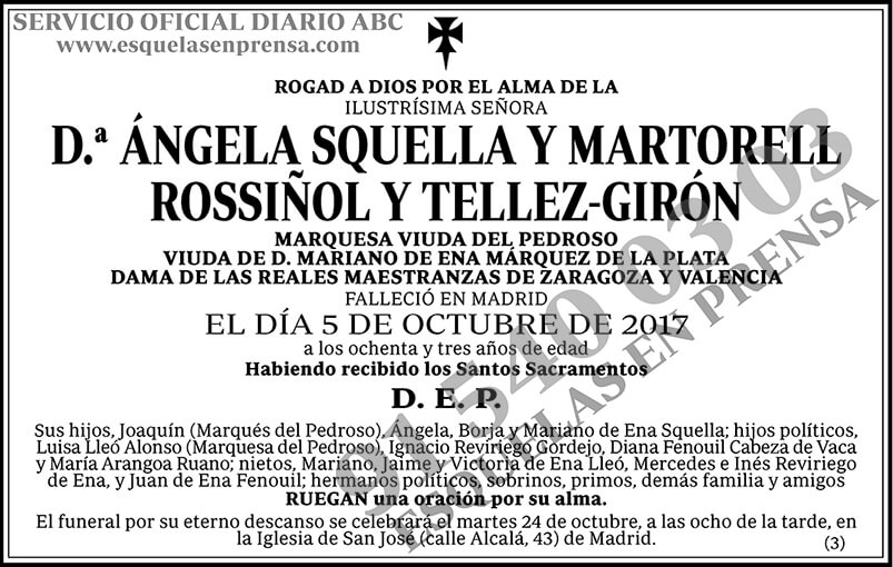 Ángela Squella y Martorell Rossiñol y Tellez-Girón
